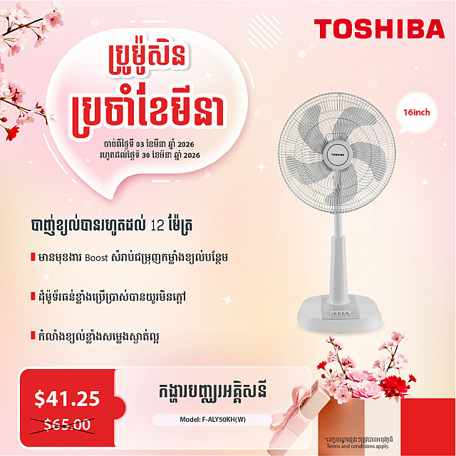 Toshiba Electric Fan 16 inch